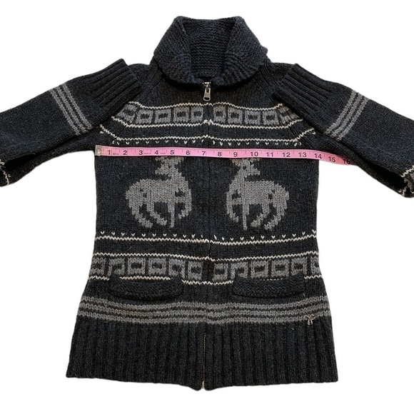 TNA Aritiza Sea To Sky Intarsia Lambswool Reindeer Cardigan - Size Small - Picture 7 of 9